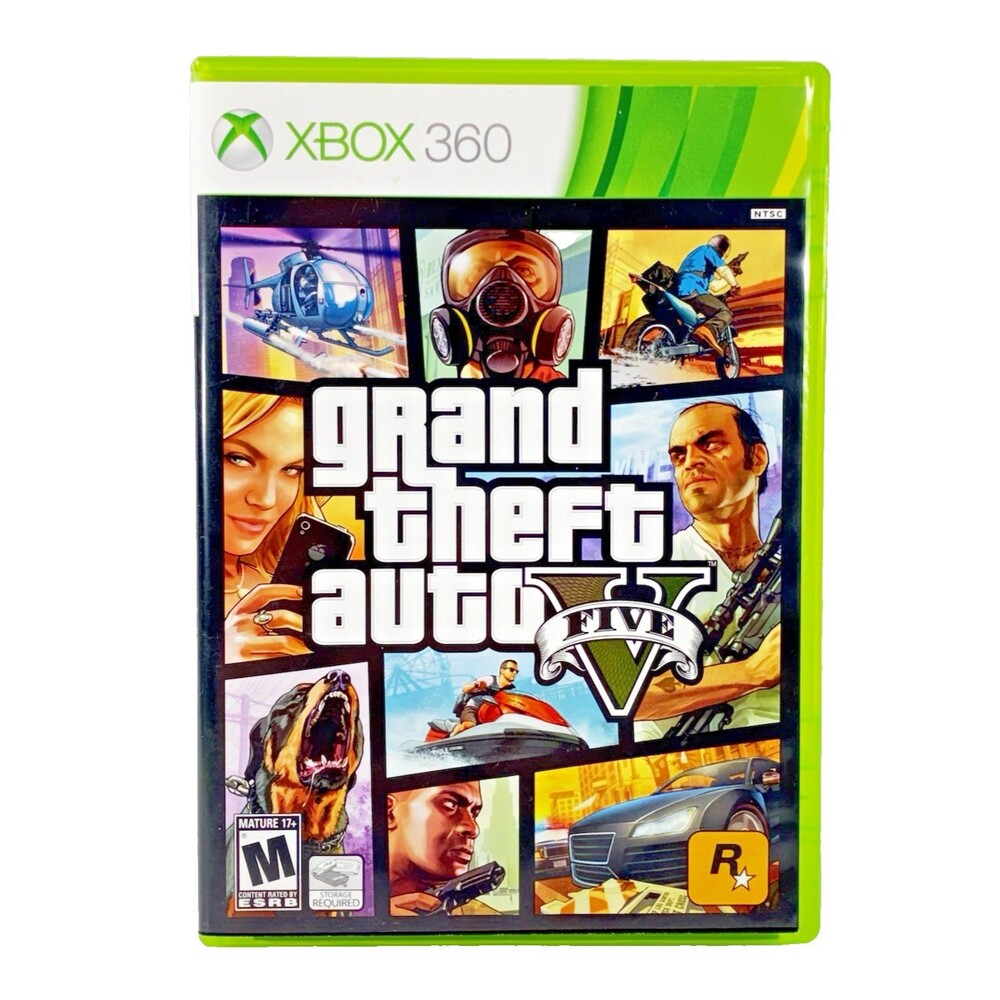 Grand Theft Auto V Xbox 360 Rockstar Games 2013 Complete w/ Manual & Map Tested